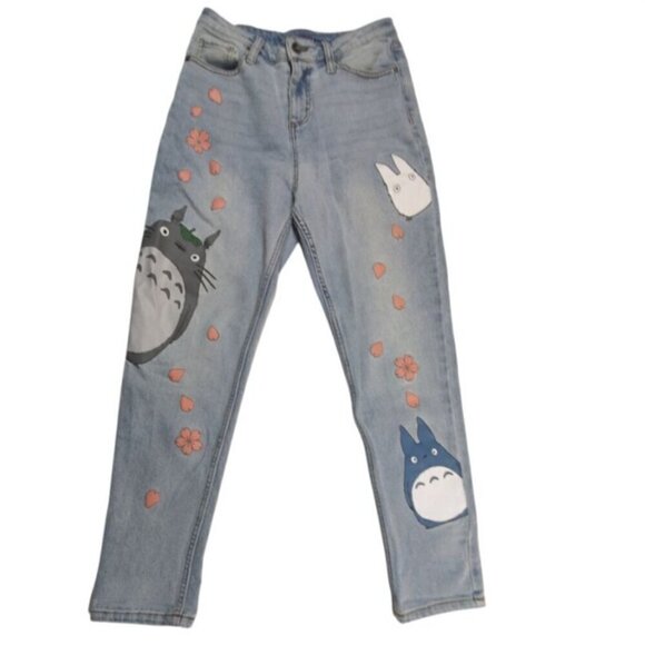 Her Universe Denim - Studio Ghibli My Neighbor Totoro Sakura Mom Jeans Anime Manga Light Junior Sz 3